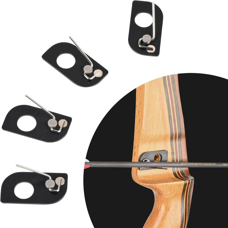 SOPOGER Arrow Rest for Recurve Bow - 4 Pcs Magnetic Metal Recurve Arrow Rest with Adhesive Back Hunting Shooting Targeting Recurve Bow Accessories - Image 1